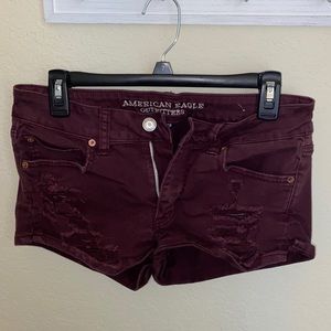 American Eagle Jean Shorts (maroon)
